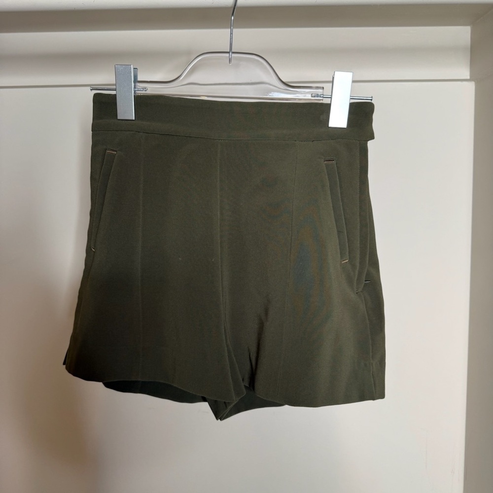 H&M High Waist Dark Green Women's Shorts